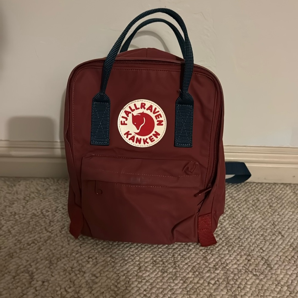 Fjallraven Kanken Mini Backpack in Ox Red/ Royal Blue